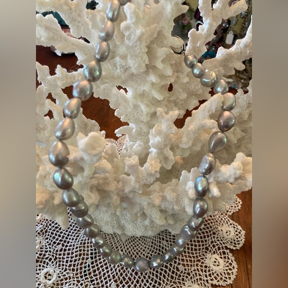 Honora Pearls 20” Baroque Pearl Necklace soft SILVER GRAY Classic! - Picture 9 of 10